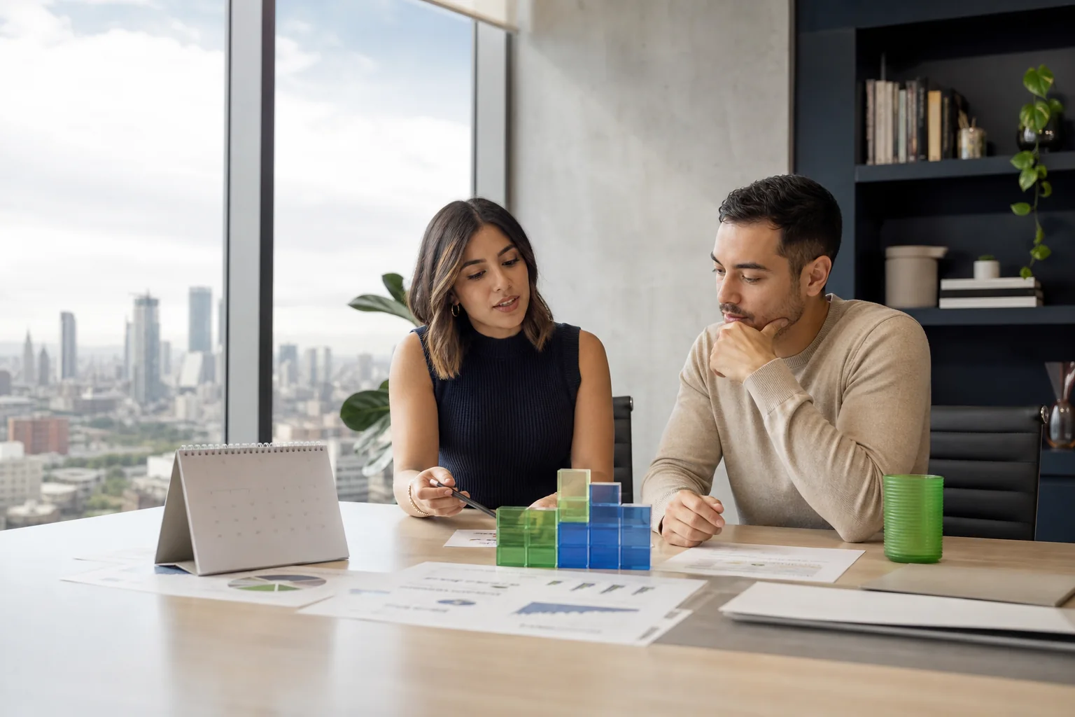 Escena editorial de Innolabora para Establecimiento de Metas en el Trabajo: Tu Guía para Mejorar el Rendimiento y Mantener a tu Equipo Motivado